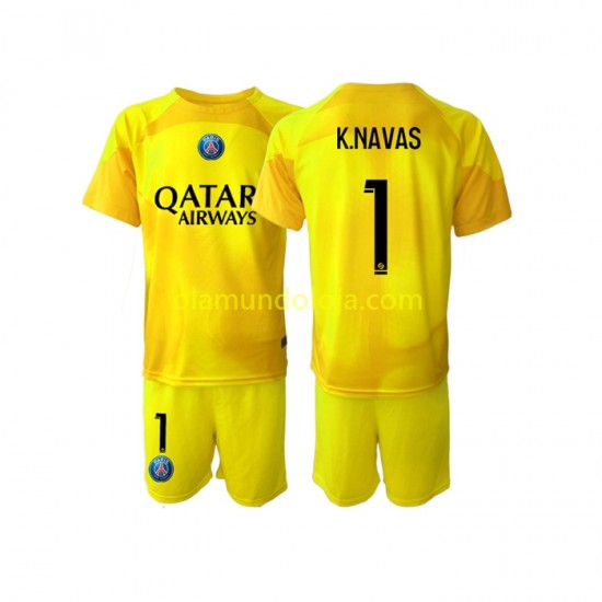 Camisola Paris Saint-Germain K.NAVAS 1 Guarda-redes Criança Equipamento Terceiro 2022-2023 Manga Curta